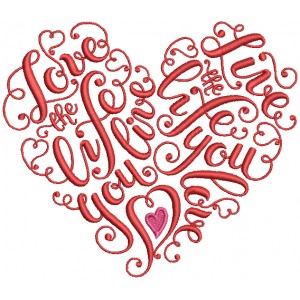 Love The Life Heart Filled Machine Embroidery Design Digitized Pattern